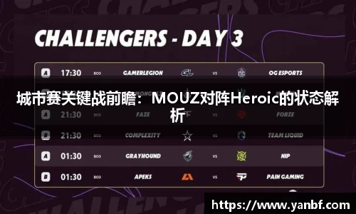 城市赛关键战前瞻：MOUZ对阵Heroic的状态解析